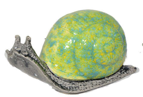 12" Mosaic Round Shelled Snail Garden Decor