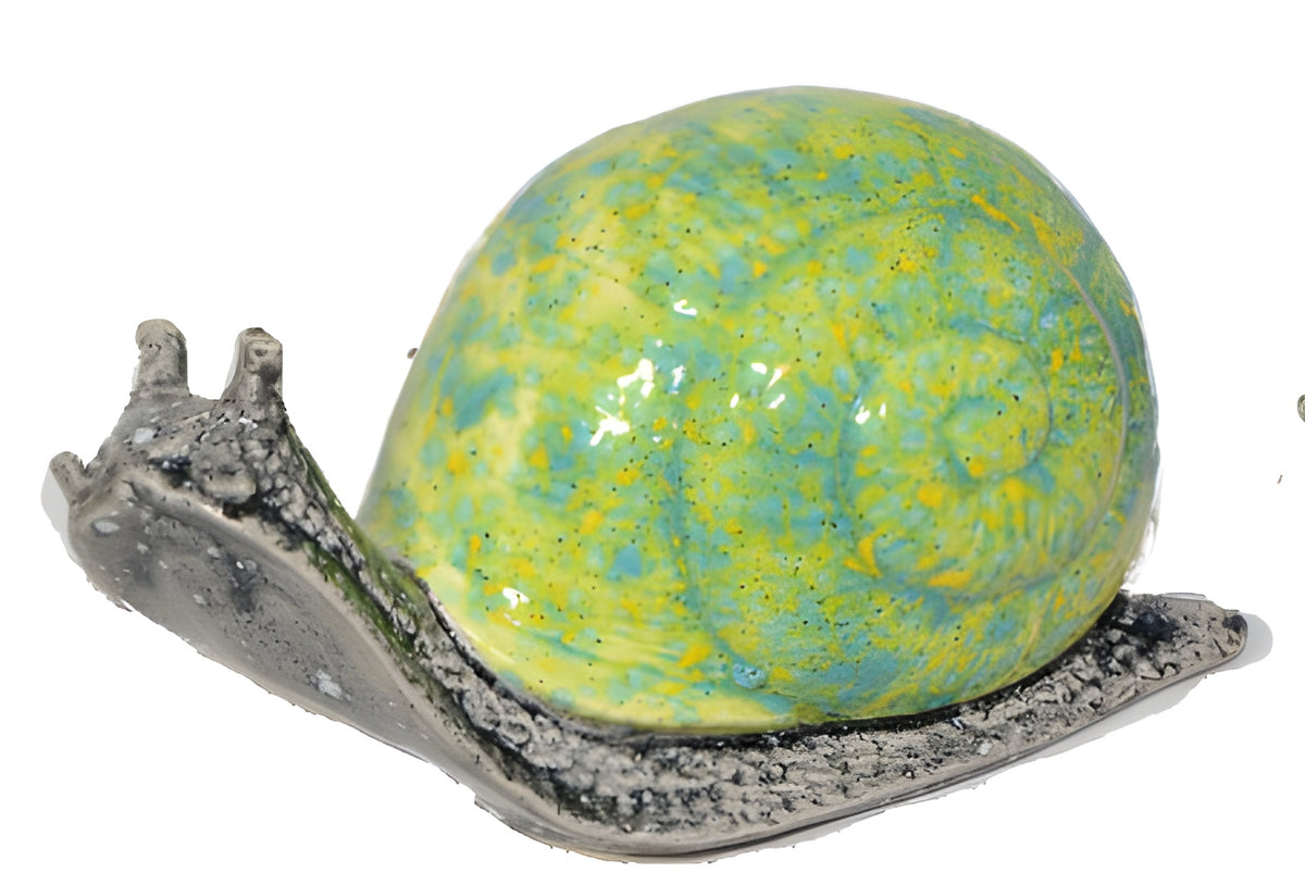 12" Mosaic Round Shelled Snail Garden Decor