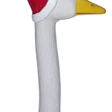 White Winter Geese with Red Hats 