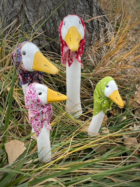 Scarfed Goose Garden Decor