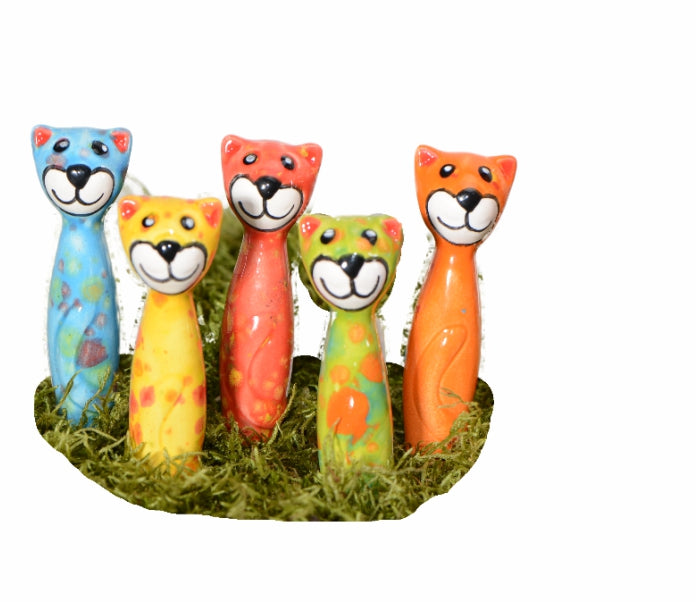 ceramic cat garden decor