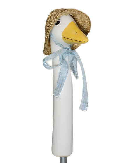 Straw Hat Goose Garden Decor