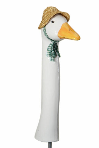 Straw Hat Goose Garden Decor