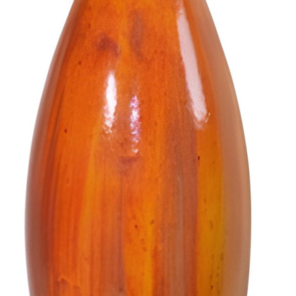 Cat-shaped garden stake with orange body and white face on a white background. from Goose and Company. this object is frost resistant