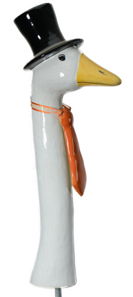 Goose with Top Hat & Tie Garden Decor