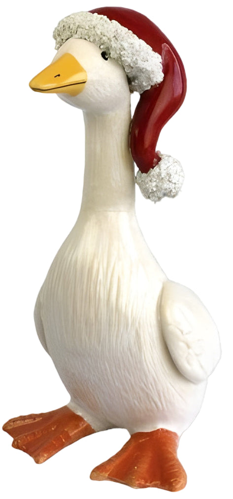 Holiday Goose with Santa Hat