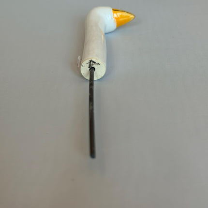 Mini Ceramic Goose Plant Pick, Tiny Hand Painted Czech Goose for Potted Plants, Small Houseplant Decor, Cute Plant Lover Gift