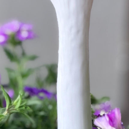 Medium Ceramic Goose Garden Statue, Medium Hand Painted Czech Goose Neck Yard Art, White Goose Decor for Planters, Pots & Flower Beds